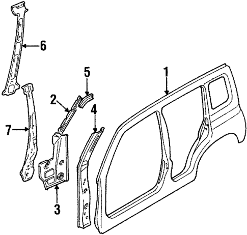 Hinge Pillar for 1998 Chevrolet Tracker #0