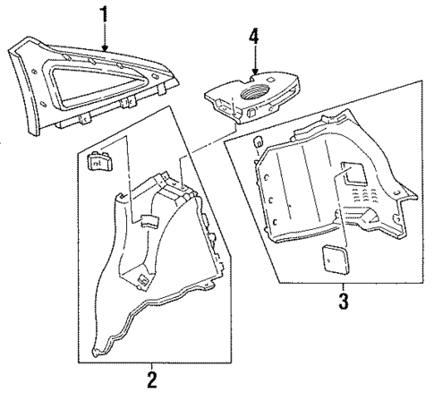 Interior Trim - Quarter Panels for 1997 Ford Aspire #1
