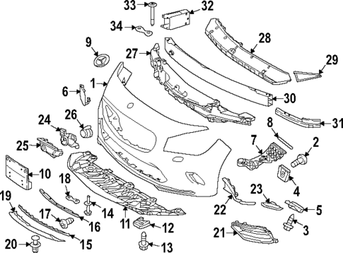 Bumper & Components - Front for 2021 Mercedes-Benz AMG® GT 43 #4