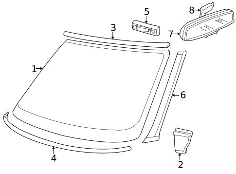 Glass - Windshield for 2002 Land Rover Range Rover #0