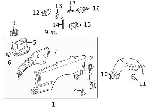 Quarter Panel & Components for 2000 Mercedes-Benz CLK320 #0