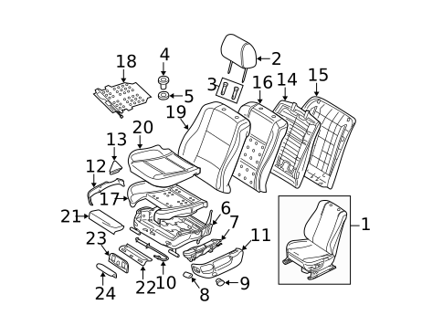 Front Seat Components for 2000 BMW M5 #1