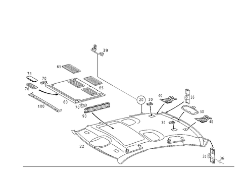 Headliner for 2001 Mercedes-Benz S55 AMG #1