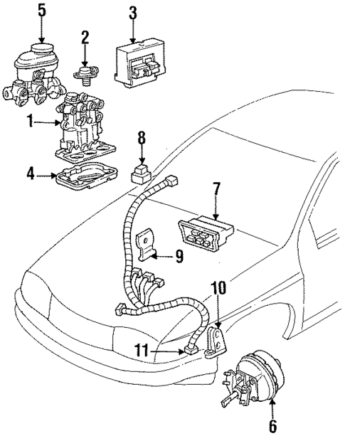 ABS Components for 1995 Chevrolet Beretta #0
