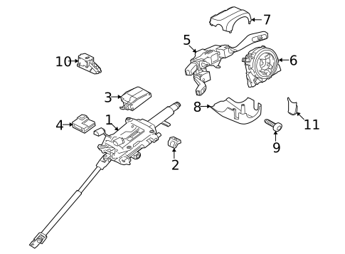 Steering Column Assembly for 2013 Porsche Panamera #1