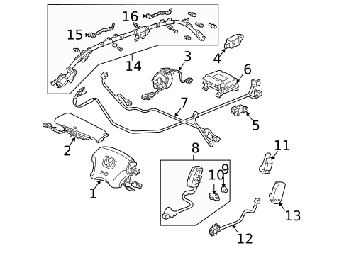 Air Bag Components for 2005 Honda Accord #2