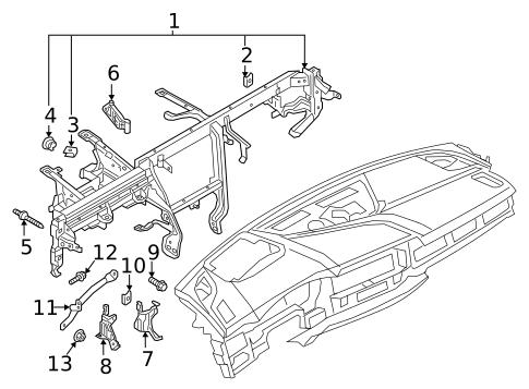 Instrument Panel Components for 2024 Audi A5 Quattro #1