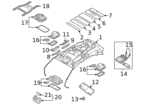 Interior Trim - Roof for 2010 Hyundai Veracruz #0