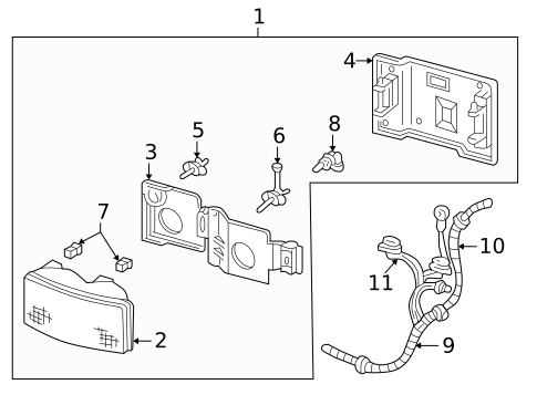 Headlamp Components for 1995 Chevrolet K2500 Pickup #0