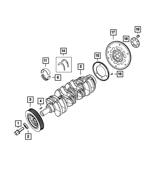 Crankshaft, Piston, Drive Plate, Flywheel, and Damper for 2018 Jeep Renegade #1