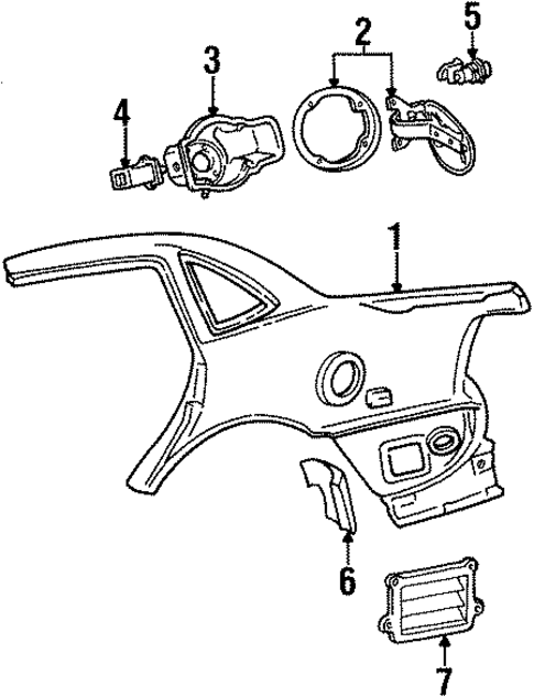 Fuel Door for 1997 Ford Taurus #0