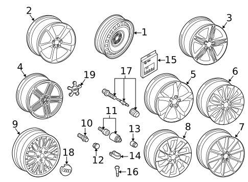 Tire Pressure Monitor Components for 2011 Audi A5 Quattro #1