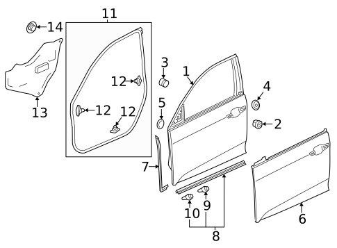 Door & Components for 2022 Honda Insight #0