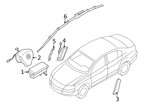Air Bag Components for 2009 Volkswagen CC #0