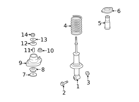 Suspension, Springs & Related Components for 2017 Mitsubishi Lancer #1