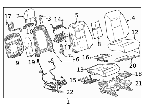 Passenger Seat Components for 2018 Cadillac XT5 #1