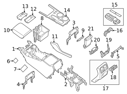 Center Console for 2017 Nissan Pathfinder #0
