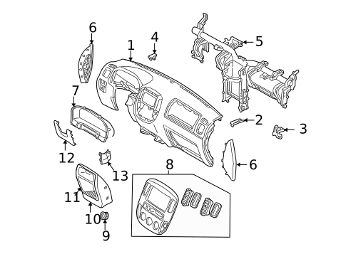 Instrument Panel for 2006 Ford Escape #0