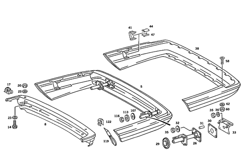 Rear Bumper for 1984 Mercedes-Benz 380SE #1