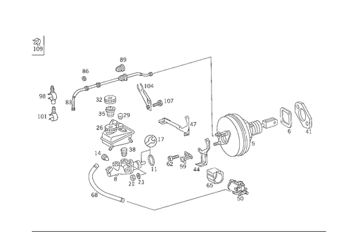 Brake Booster for 1988 Mercedes-Benz 300TE #1