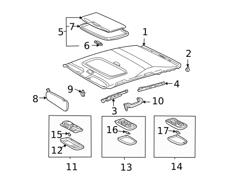 Interior Trim - Roof for 2008 Toyota Matrix #0