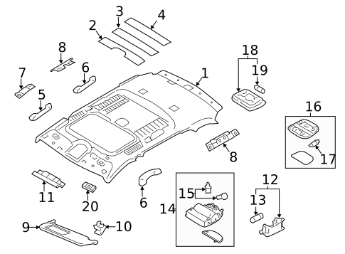 Interior Trim - Roof for 2011 Hyundai Santa Fe #1