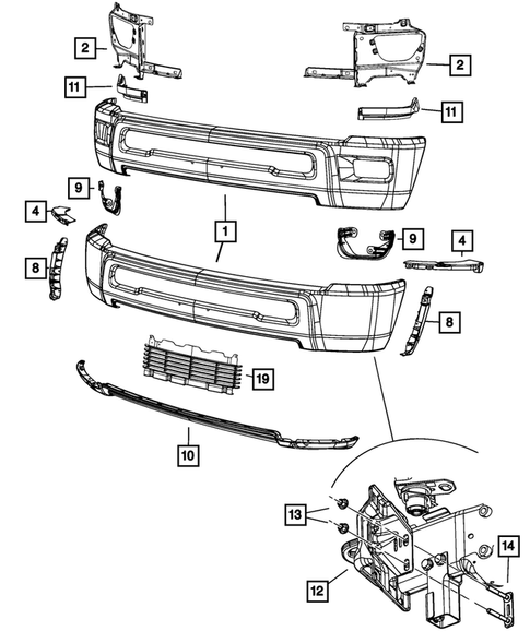 Front Bumper and Fascia for 2017 Ram 3500 #0