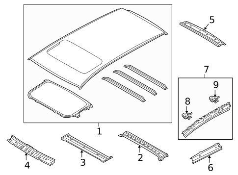 Roof & Components for 2019 Subaru Outback #1