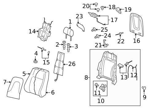 Front Seat Components for 2013 Audi RS5 #2