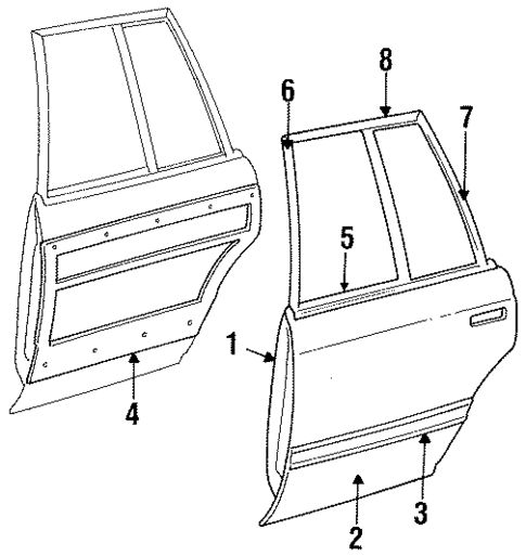 Door & Components for 1984 Chrysler Town & Country #1