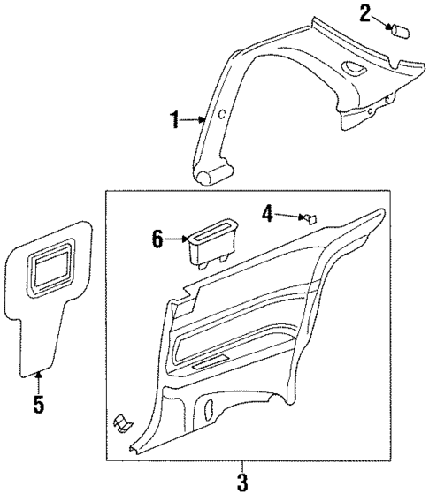 Interior Trim - Quarter Panels for 1994 Honda Accord #0