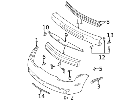 Bumper & Components - Front for 2002 Dodge Neon #0