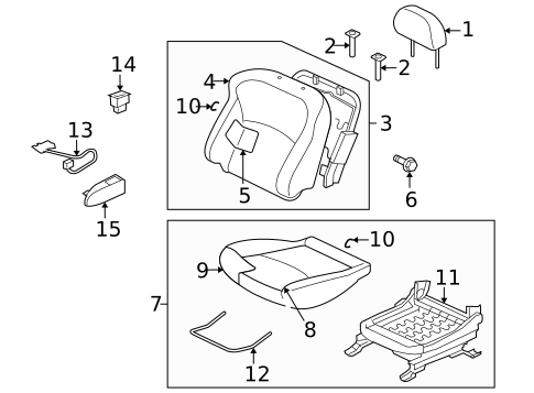 Front Seat Components for 2010 Mitsubishi Outlander #0