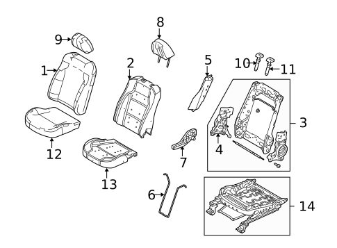 Passenger Seat Components for 2012 Ford Taurus #1