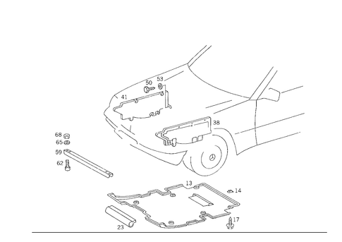 Engine Compartment Panelling, Gasoline Vehicles for 1993 Mercedes-Benz 500E #0