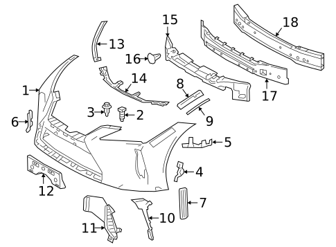 Bumper & Components - Front for 2025 Lexus LC500 #0