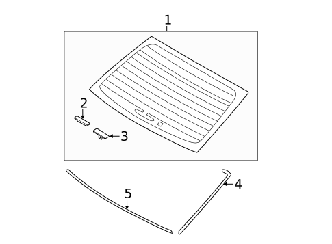 Glass - Lift Gate for 2011 Hyundai Sonata #1