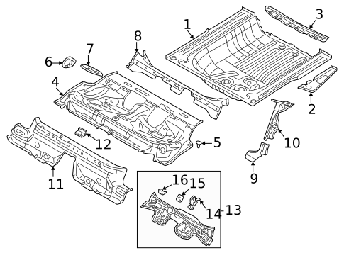 Rear Floor & Rails for 2022 Audi A3 #1