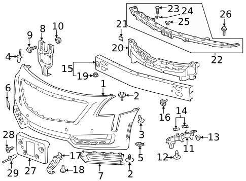 Bumper & Components - Front for 2016 Cadillac CT6 #0