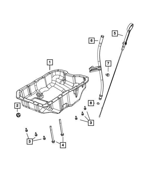 Engine Oiling, Oil Pan and Indicator (Dipstick) for 2016 Jeep Patriot #0