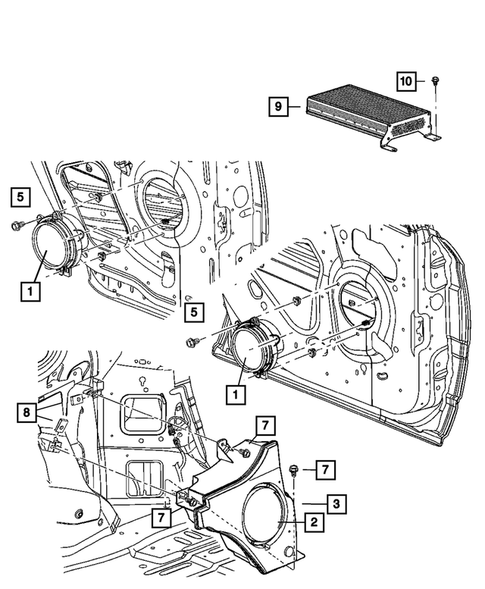 Radio, Antenna, and Speakers for 2007 Chrysler Pacifica #1
