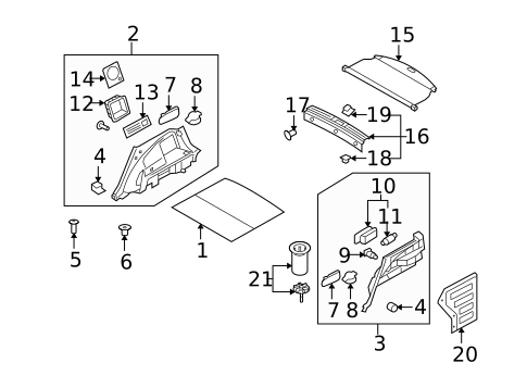 Interior Trim - Rear Body for 2012 Hyundai Tucson #0