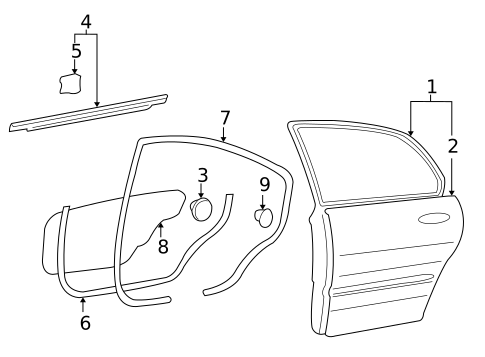 Door & Components for 2001 Hyundai XG300 #0