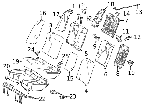 Rear Seat Components for 2018 Toyota Camry #1