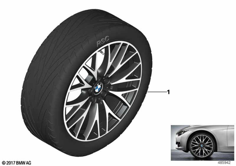 Wheel with Tire Set Summer for 2014 BMW 320iX #5