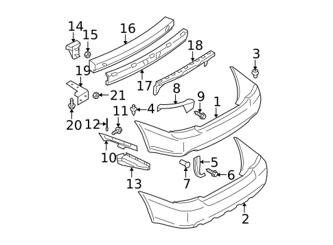 Bumper & Components - Rear for 2006 Subaru Legacy #1