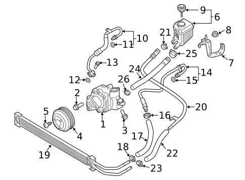 Pump & Hoses for 2012 Porsche Cayenne #1