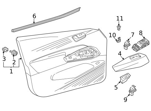 Interior Trim - Front Door for 2019 Volkswagen Tiguan #2