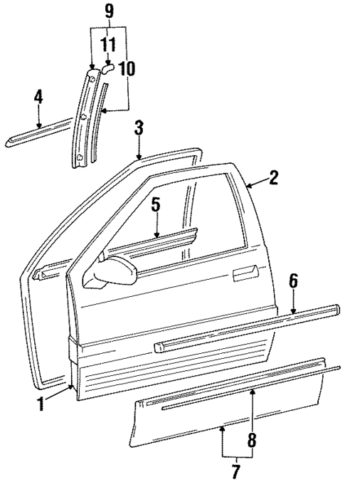 Exterior Trim - Door for 1994 Hyundai Scoupe #0