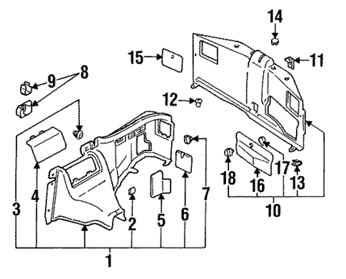 Interior Trim - Rear Body for 1993 Dodge Stealth #0